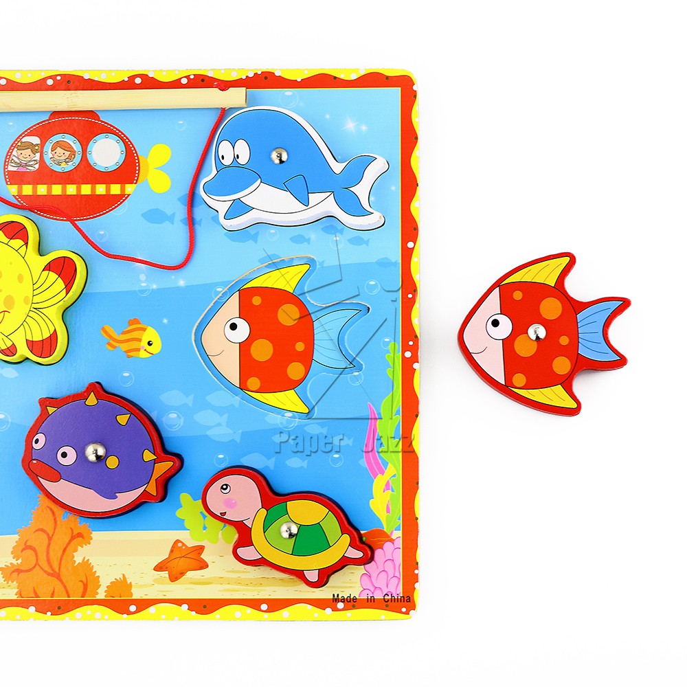 FISHING WOODEN JIGSAW PUZZLE/儿童钓鱼木拼图