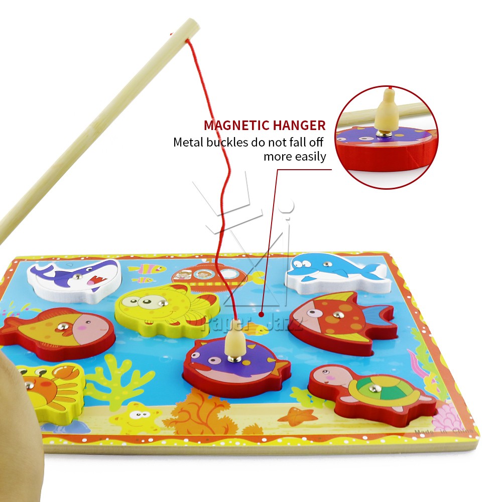 FISHING WOODEN JIGSAW PUZZLE/儿童钓鱼木拼图