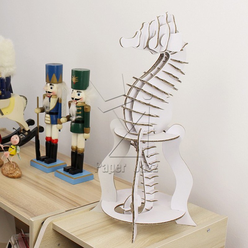 海马白瓦楞拼图WHITE CORRUGATED MOSAIC OF HIPPOCAMPUS
