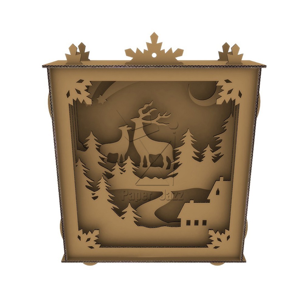 Jungle Deer Silhouette Box / 丛林鹿剪影盒