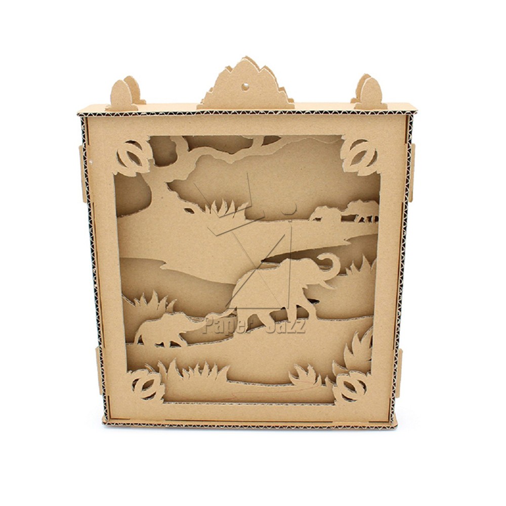 DIY ELEPHANT SILHOUETTE BOX / DIY大象剪影盒