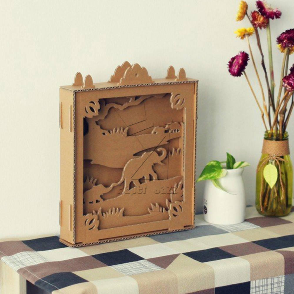 DIY ELEPHANT SILHOUETTE BOX / DIY大象剪影盒