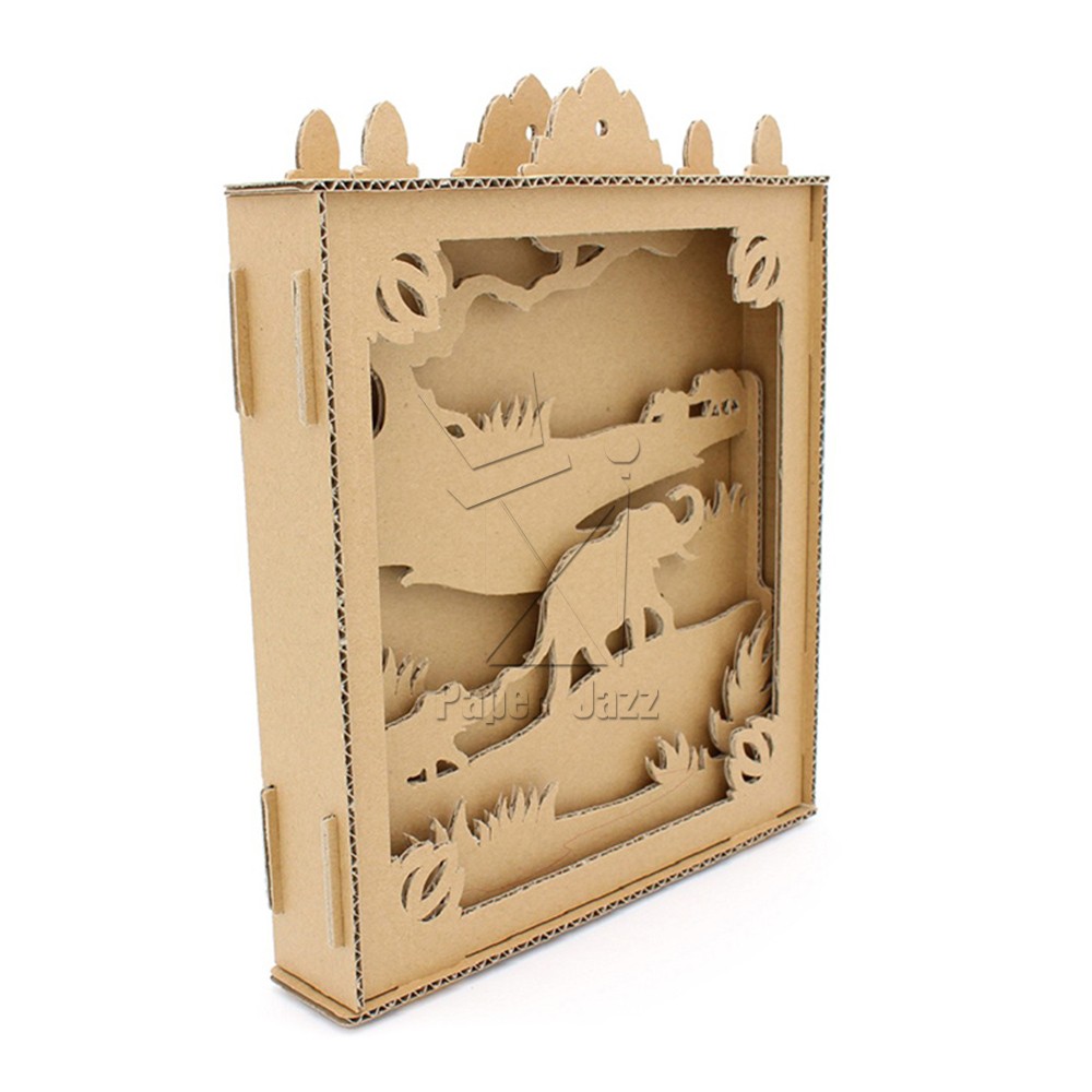 DIY ELEPHANT SILHOUETTE BOX / DIY大象剪影盒