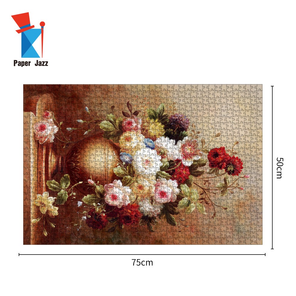 Peony flower 1000pcs wooden puzzle/牡丹花1000pcs木拼图
