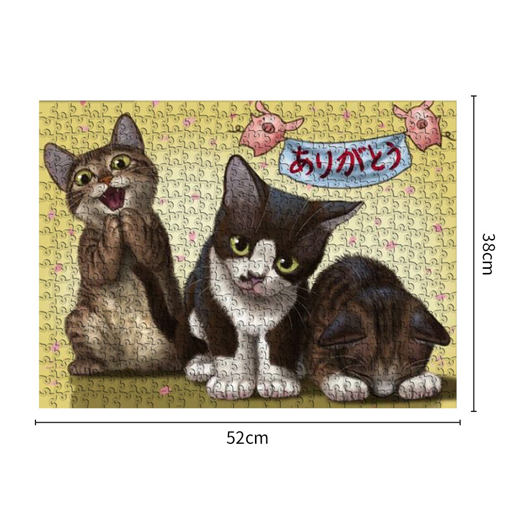 Happy kitten 500pcs wooden puzzle/快乐小猫500片木拼图