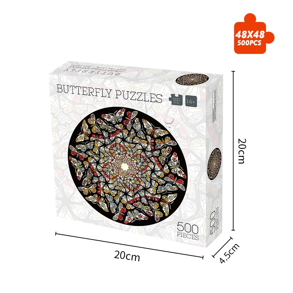 butterfly puzzle 500pcs/500片蝴蝶圆拼图