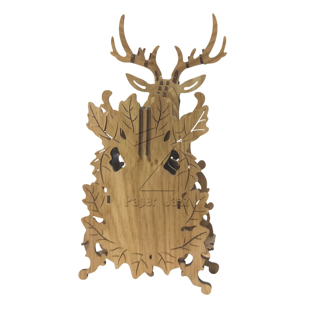  鹿时钟木拼图 Deer Clock Wood Puzzle