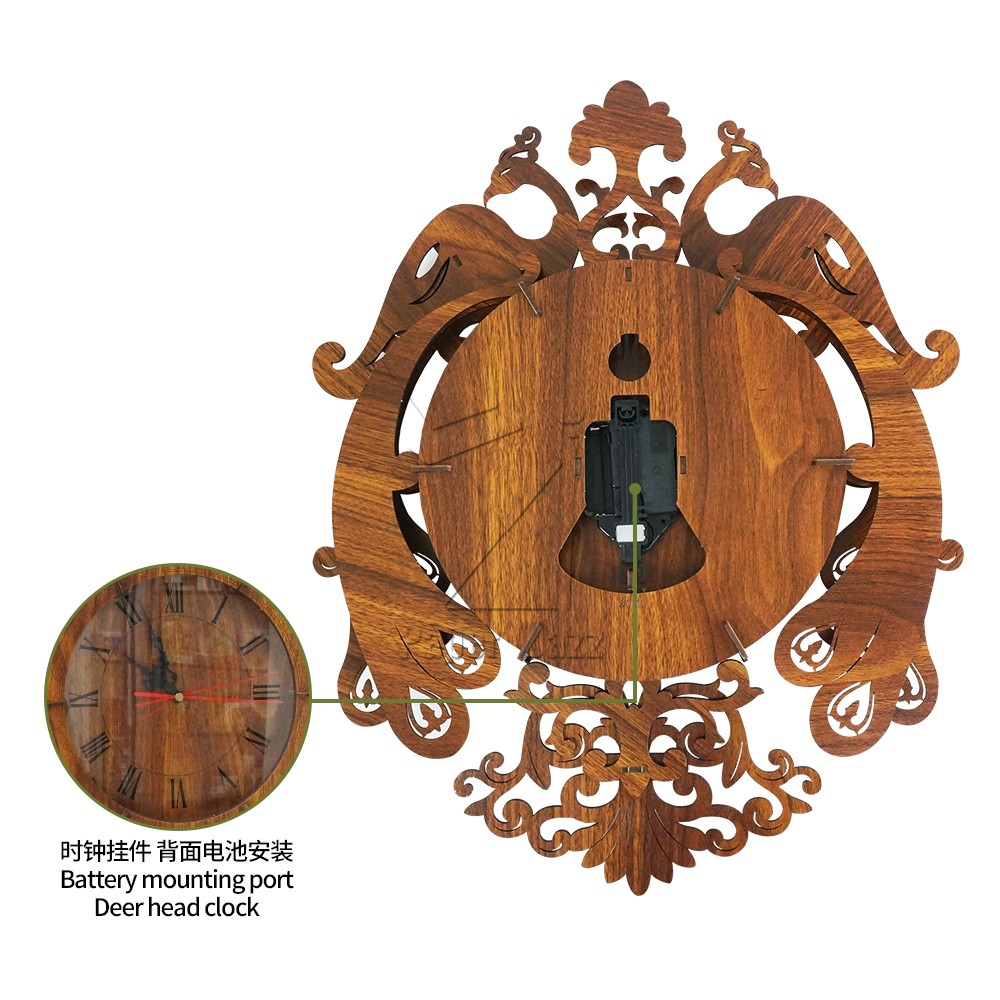 孔雀圆挂钟  Peacock round wall clock