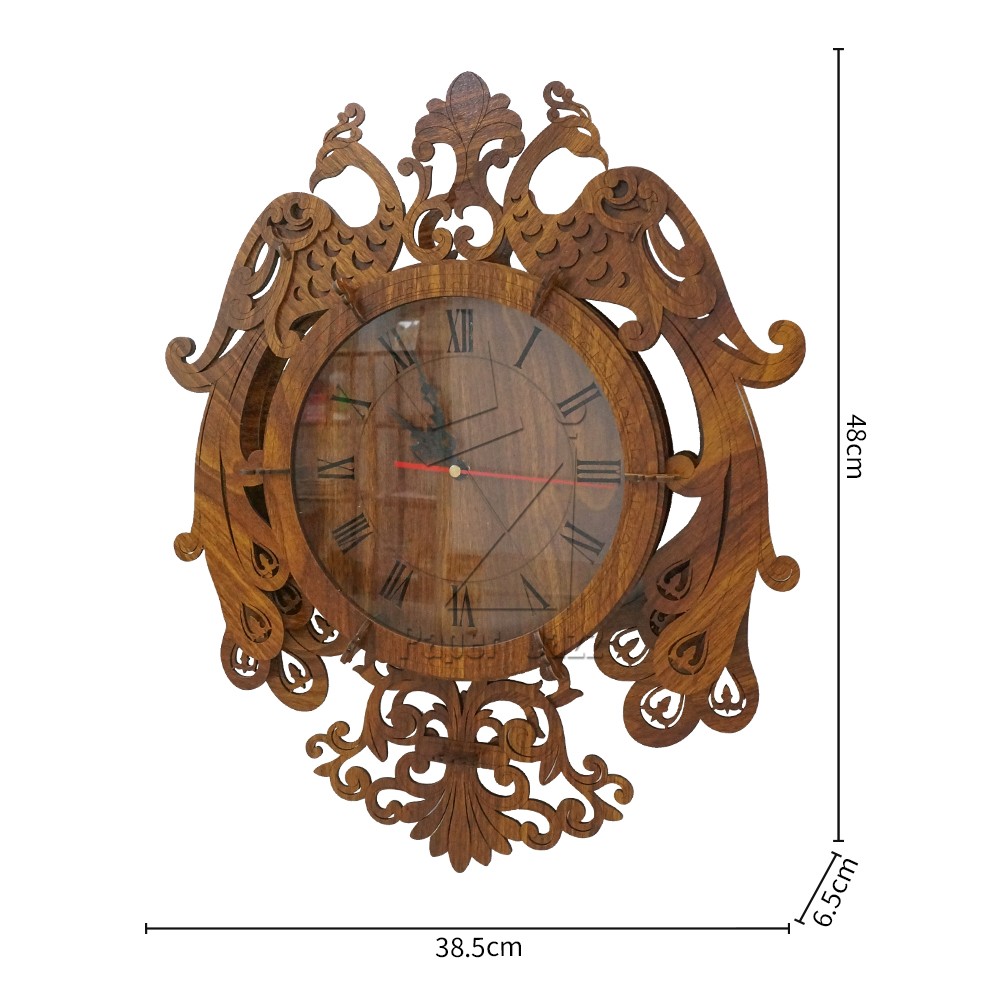 孔雀圆挂钟  Peacock round wall clock