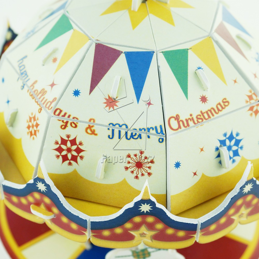 Christmas music box圣诞旋转木马音乐盒