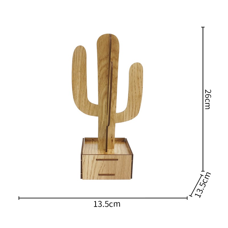 实木仙人掌Wooden plant ornaments