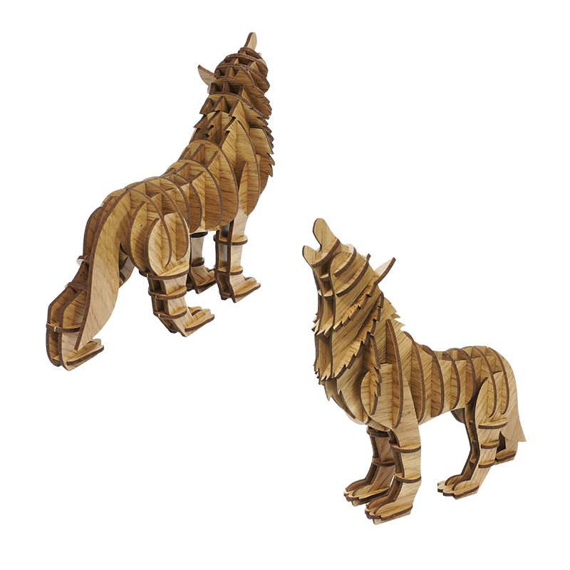 实木狼摆件Solid wood wolf ornament