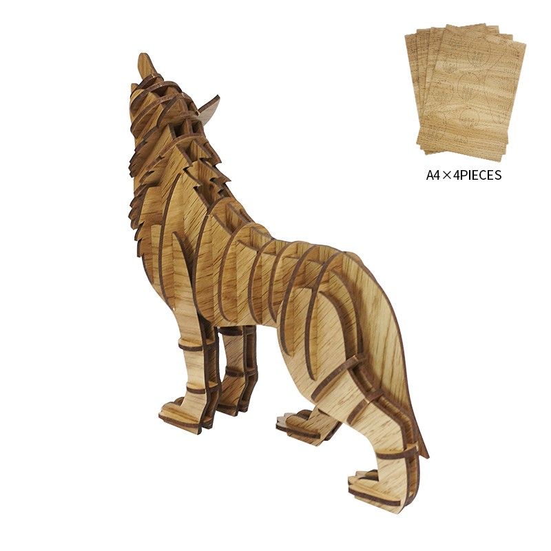 实木狼摆件Solid wood wolf ornament