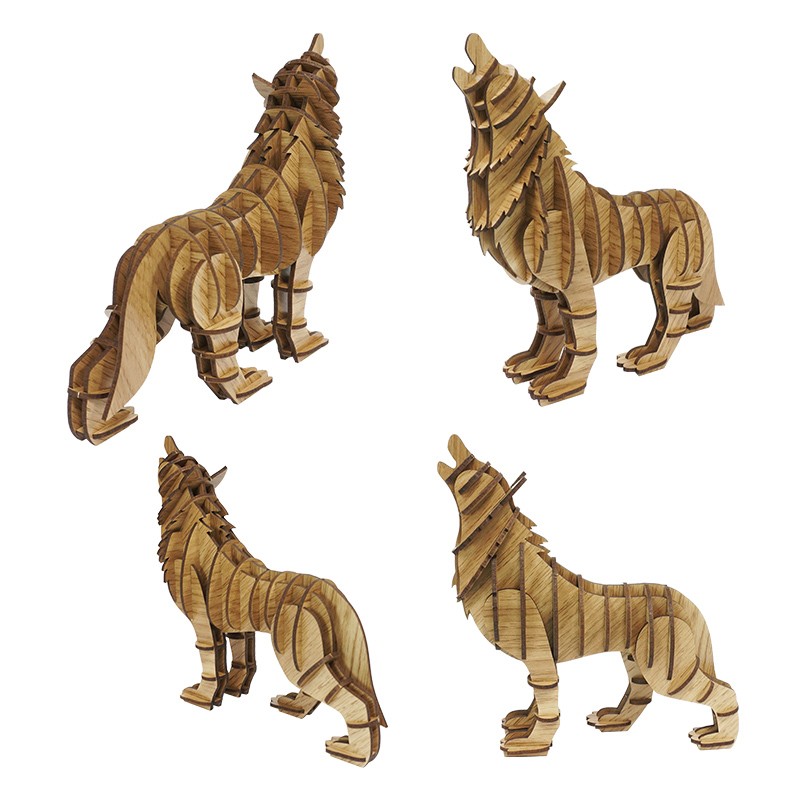 实木狼摆件Solid wood wolf ornament