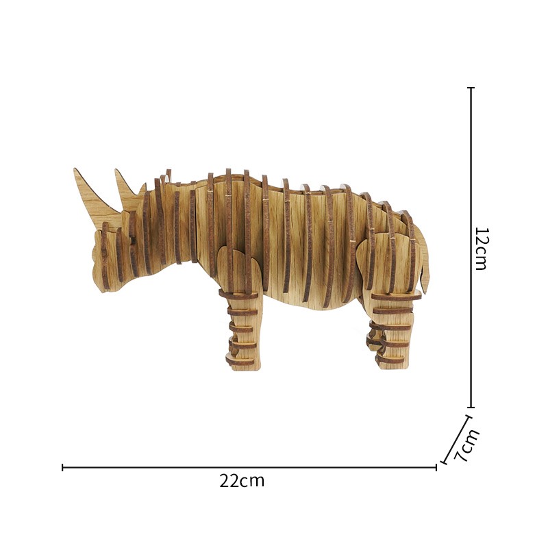 木质犀牛摆件Wooden rhinoceros ornament