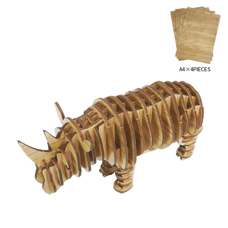 木质犀牛摆件Wooden rhinoceros ornament