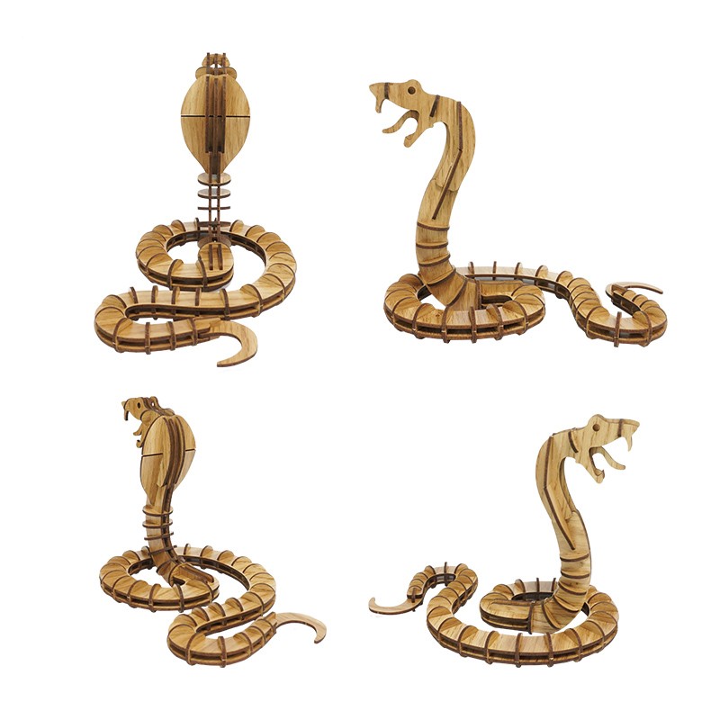 实木蛇摆件Wooden puzzle snake
