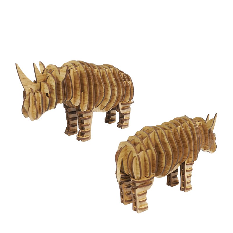 木质犀牛摆件Wooden rhinoceros ornament