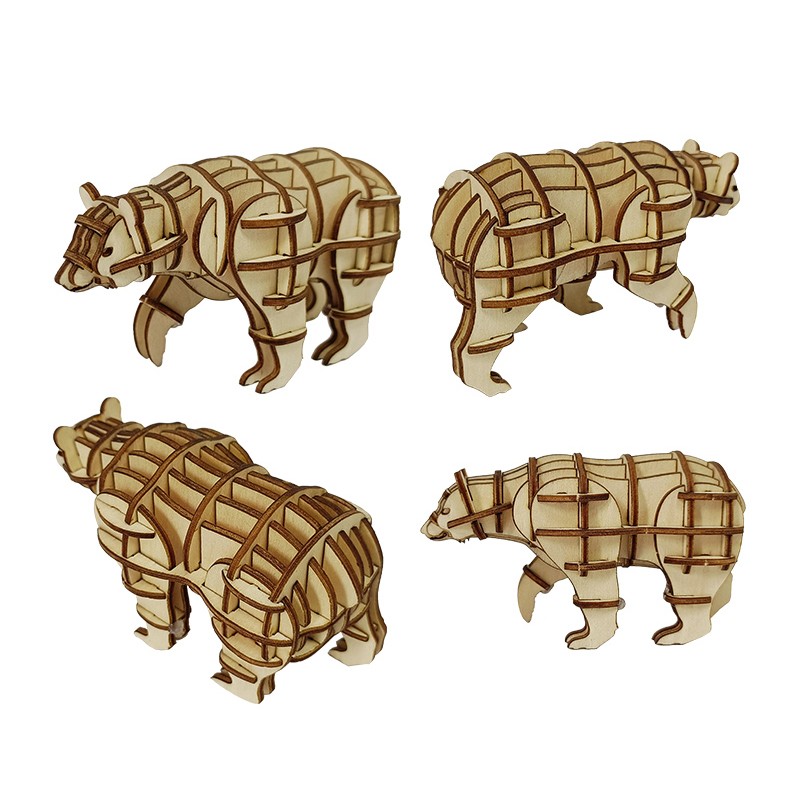 木质熊摆件Wooden Bear Puzzle