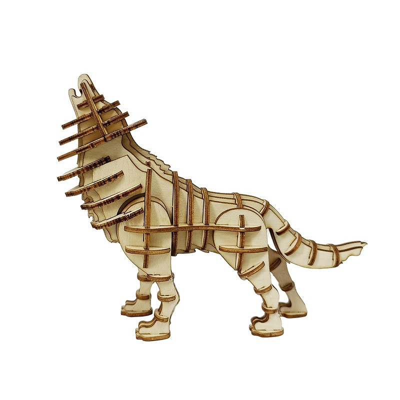 木质狼摆件Wooden Wolf Puzzle