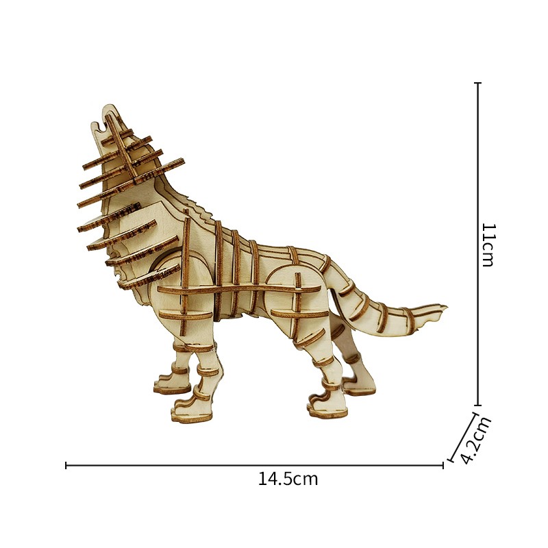 木质狼摆件Wooden Wolf Puzzle