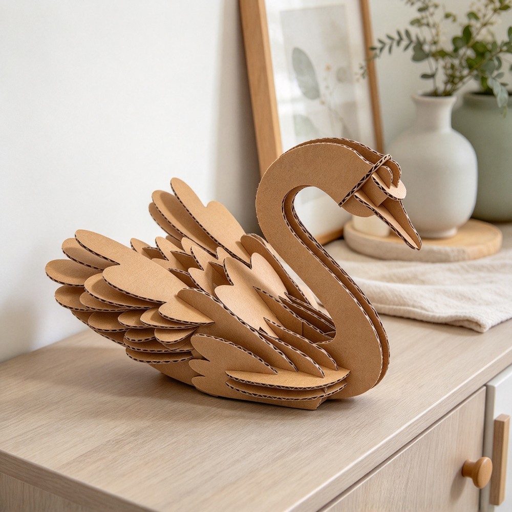 天鹅瓦楞拼图Swan corrugated puzzle