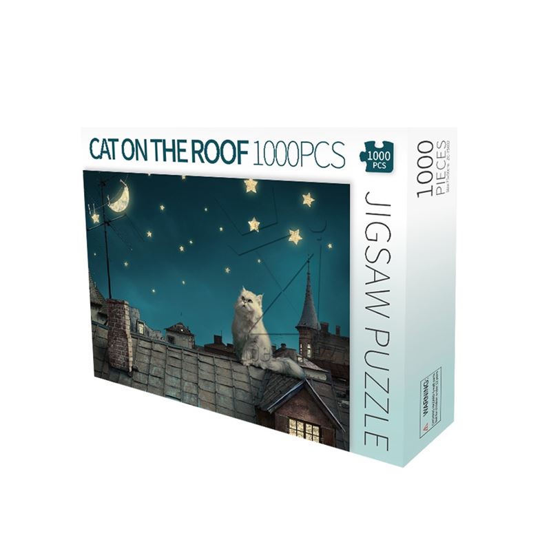 Cat on the roof jigsaw puzzle 1000pcs/1000片屋顶的猫平面拼图