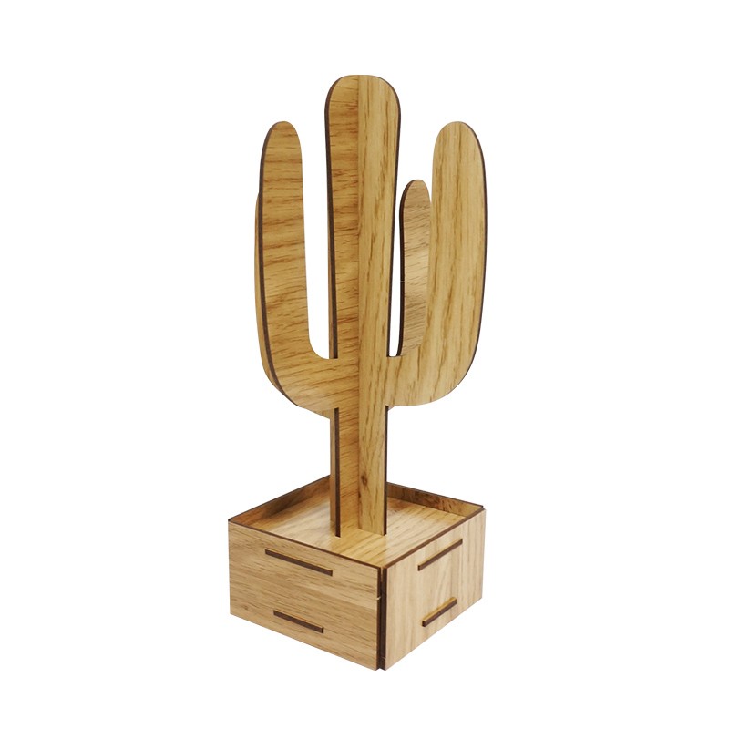 实木仙人掌Wooden plant ornaments