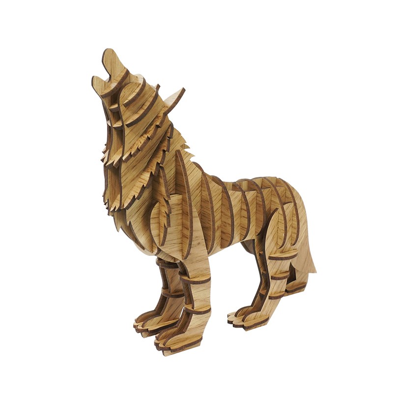 实木狼摆件Solid wood wolf ornament